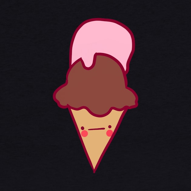 Chocolate strawberry ice cream illustration by Mayarart